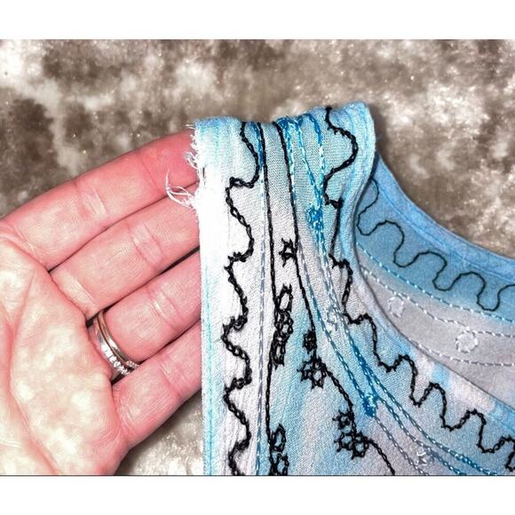 In Gear made in India asymmetrical Pastel colored pink & blue knee length SZ LG - Picture 7 of 7